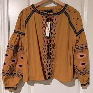 Anthropologie Rd & Koko Embroidered Top